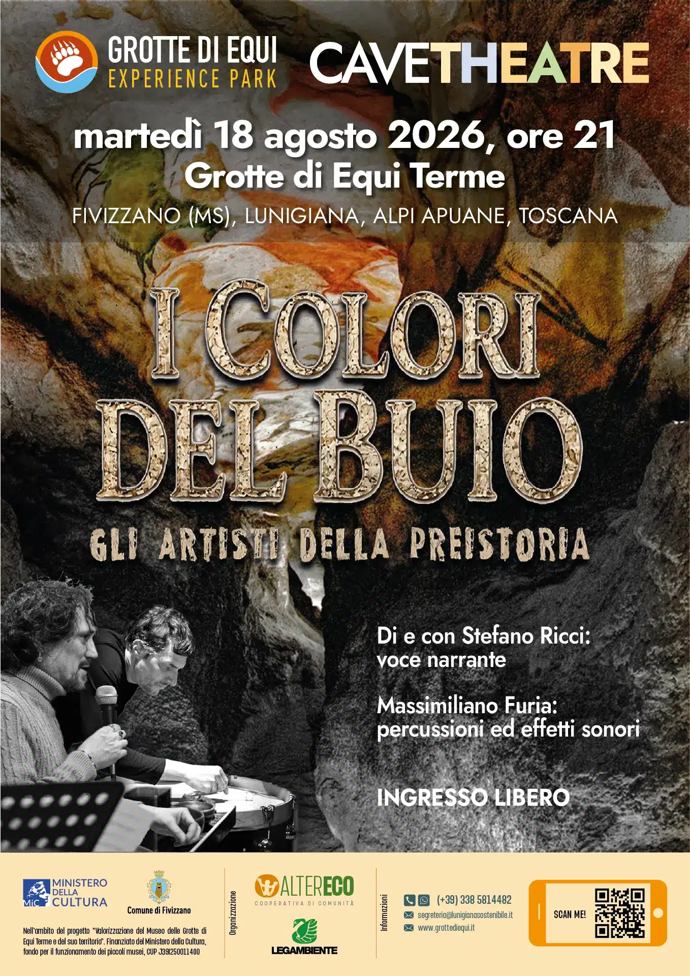 I colori del buio – Cave Theatre nelle Grotte di Equi 18 agosto 2026